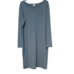 LLR LuLaRoe Debbie Sheath Long Sleeve Dress Fern Green Plus Sz 3XL